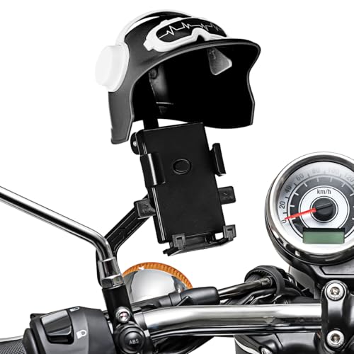 LALAFINA Waterproof Motorcycle Phone Mount with Sunshade Universal Bike Phone Holder Clamp for Rear Mirror Secure Grip Stand Compatible with Most Smartphones for Safe Riding