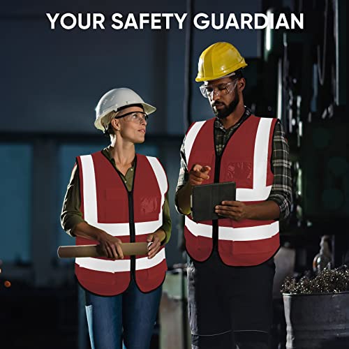TICONN Reflective Safety Vest High Visibility Class II Mesh Vest for Women & Men Meets ANSI Standards - color: Pink, size: X-Large