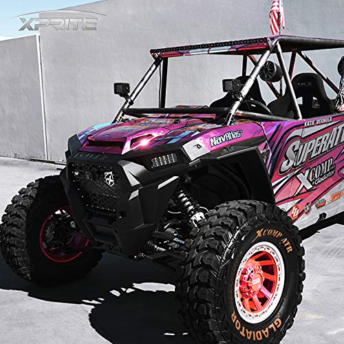 Xprite 1.75 Inch Roll Bar Mounting Brackets, Universal Adjustable LED Light Bar Brackets, Roll Cage & Bull Clip Holder for UTV ATV Can Am Maverick X3 Polaris RZR XP Side by Side and More Models - size: 1.75 inch