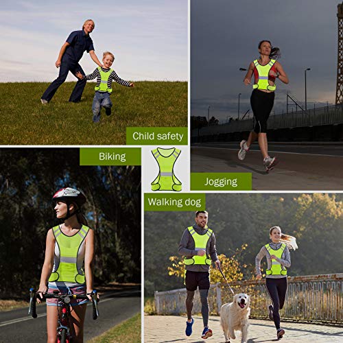 TCCFCCT Reflective Running Vest, High Visibility Running Gear with Large Pocket - color: 2 Pack Mesh Yellow