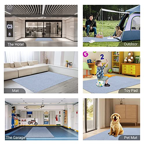 10L0L Golf Cart Garage Floor Mat 8.85x5.0 ft Oil Absorbent | for Yamaha EZGO Club Car water-resistant rubber backing; slip-resistant; cuttable; washable