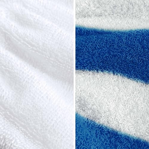 VOOVA & MOVAS 6-Pack Shower Wash Cloth, 100% Cotton Soft Absorbent Bath Mitts with Hanging Loop, 8.3x6.3 Inch European Style Bathing Gloves for Body & Spa, Blue White Striped - color: Blue-white Striped