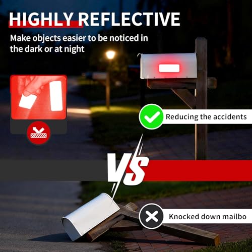 20 Pcs Super Reflection Reflective Stickers Made of 3M DG3, Red Outdoor Waterproof Safety Reflective Tape for Car/Bike/Mailbox/Helmet/Truck - Safety Stickers Red - color: Red 20pcs