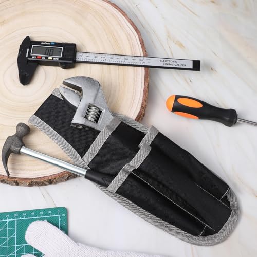 Small Tool Pouches with Belt Clip, Electrician's Tool Work Organizer Holder, Multi Pocket Case Tool-Bag, Tools Organizer Bag, Tools Belt Pouches for Pliers, Screwdrivers
