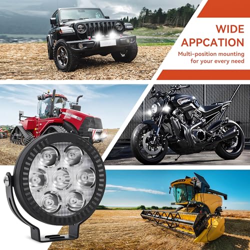 2Pcs 4.5inch 120W LED Light Pods with Amber Covers, 12000LM Yellow Fog Light Pods LED Light Bar Offroad Driving Lights,for Jeep Wrangler Truck Car ATV SUV Motorcycle Cabin Boat (2Pcs 4.5Inch Lights) - size: 2Pcs 4.5Inch Lights