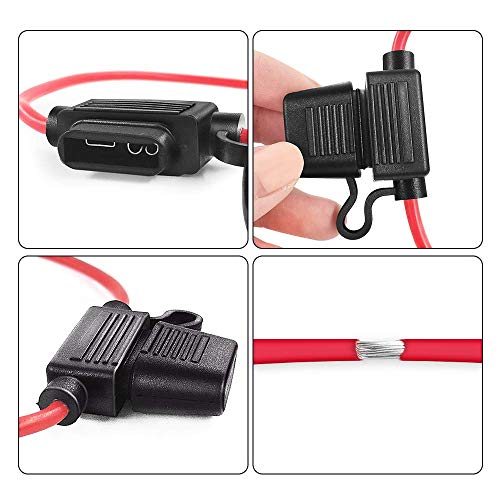 MCIGICM 12 AWG Inline Fuse Holder with 30A ATC/ATO Blade Fuse, 5 Pack | Standard Blade Fuse, Automotive, Marine, Golf Cart Lighting, Electrical Circuits