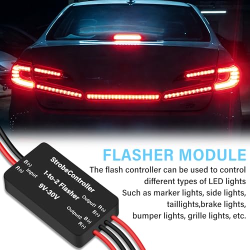 AWINLI Flash Strobe Controller Auto Car Flasher Module 12V/24V LED Brake Light Flasher for Most Motorcycles Cars Trucks SUVs Brake Light Tail Stop Light. - size: Strobe Controll-1pcs