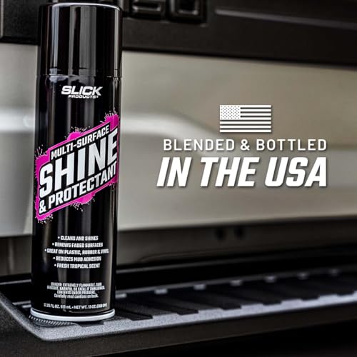 Slick Products Shine & Protectant Spray 17.35 FL OZ. - High Gloss Clear Coating Renew Vinyl, Plastic, Rubber, Trim, Tire, Car, Truck, Motorcycle, Dirt Bike (6-Pack) - size: 17.35 Fl Oz (Pack of 6)