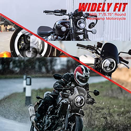 7 inch LED Round Motorcycle Headlight DOT Approved with Housing Bucket Turning Signals DRL Mount Bracket Projector Hi/Low Beam 7" Headlight for H-arley Davidson dyna Honda Suzuki Yamaha - size: 7in Motorcycle Headlight with L/R Turn Signals