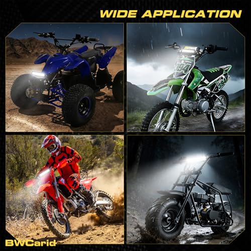 Dirt Bike Light Bar Plug and Play Motorcycle LED Headlight Bar Kit Waterproof with Switch Wiring Harness Bracket for 7/8" 22mm Handlebars SSR110 CRF110 KLX110 140 KX250 TTR110 YZ125 ATV