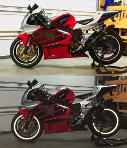 White Reflective Wheel Stickers Stripes 9mm Wide for 17" Motorcycle Bike or Car Rims Vinyl Graphics 3/8in
