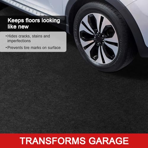 Extra-Large Garage Mat 22' x 8'10" - Durable Oil Mat for Garage Mats for Floor Under Car, Washable Garage Rug, Absorbent Floor Mats with Waterproof Liner, Garage Carpet, Oil Change Pad, Car Rug - size: 8'9" x 21'11" (Rectangular)