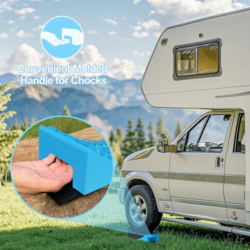 CirclrRoad RV Levelers, Heavy Duty RV Ramps for Leveling, Camper Wheel Levelers, Trailer Leveling Up to 35,000 lbs with Rubber Anti-Skid Pads and Storage Carrying Bag