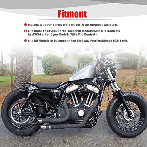 Goldfire Offroad Wide Motorcycle Fat Foot Pegs Pedals, 360° Roating Foot Pedals Footpegs Rests Suit for Harley Dyna Sportster Bobber (Chrome) - color: Chrome