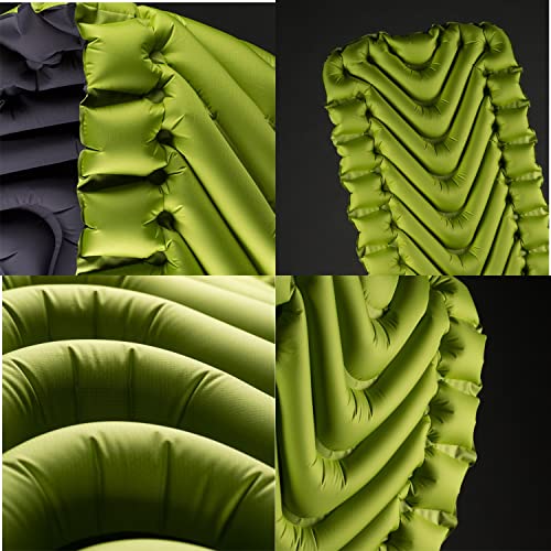 KLYMIT Static V2 Inflatable Sleeping Pad | Portable, Ultralight, Easy to Inflate, Foldable Air Bed for Camping, Backpacking & Hiking — Green - style: Uninsulated