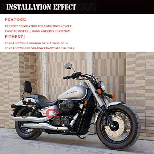 Passenger Backrest Sissy Bar Pad Cushion for Honda Spirit VT 750 Shadow Phantom 750 VT750C2B