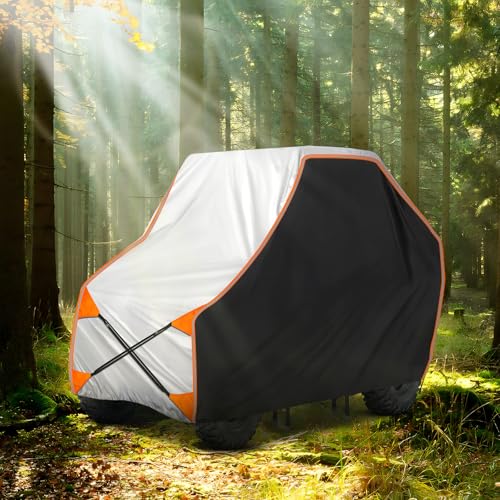 NEVERLAND UTV Cover 2 Seater Waterproof - Upgrade Windproof Design for Side By Side Cover Compatible with RZR Polaris Ranger Yamaha Rhino Can-Am Commander Defender Honda Pioneer (126" x 71" x 77") - size: 126 x 71 x 77 inch