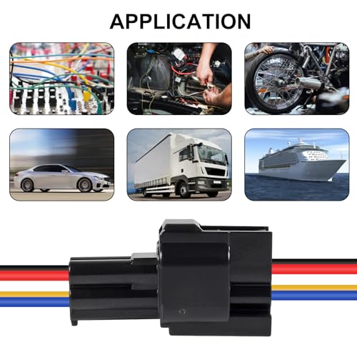 6Pcs 4 Pin Waterproof Connector Electrical Wire Plug Car Auto 4 Way Male Female Quick Disconnect Harness Connectors Plug Socket for Car Truck Motorcycle Marine Boat and Other Wire Connection