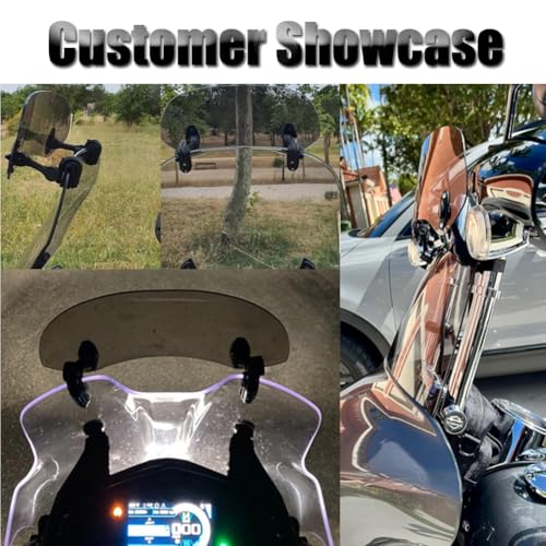 Kucehiup Motorcycle Windshield Extension 11.2 inches Windscreen Extender - style: Smoke-11.2 inches