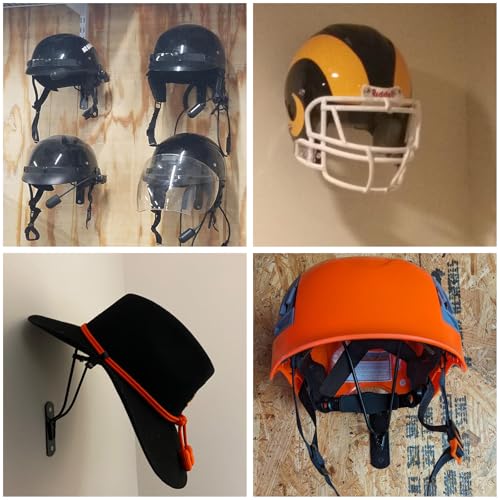 Yuleimy Helmet Wall Mount, Heavy Duty Football Helmet Holder, 2 Pack | Durable Steel Garage Shelf, Sleek Helmet Wall Mount Display Fits Football Helmet Wall Mount And Baseball Gear - size: 2 Pack
