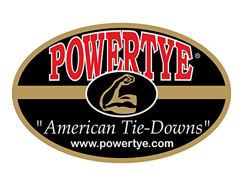 PowerTye 1.5in x 6.5ft Ergonomic Locking Ratchet Soft-Tye Straps with Heavy-Duty Latch Hooks - Made in USA - 1,000 lb. Working Load Limit / 3,000 lb. Breaking Strength - Orange/Black (Pair) - color: Orange