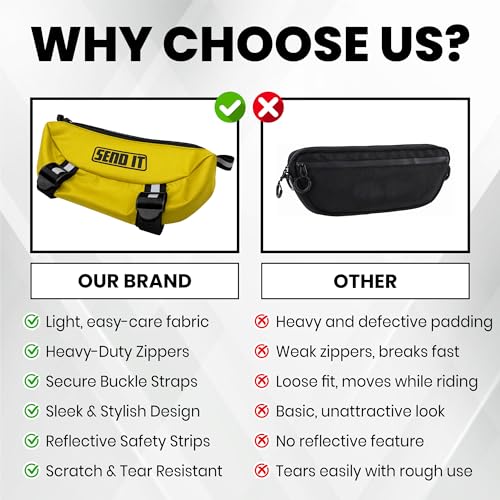 Waterproof Dirtbike Handlebar Bag | Compact Motorcycle Handle Bar Storage Pouch | Universal Fit Dirt Bike Bag for Trail & Adventure Riding | Durable Surron Bar Bag - Yellow - color: Yellow