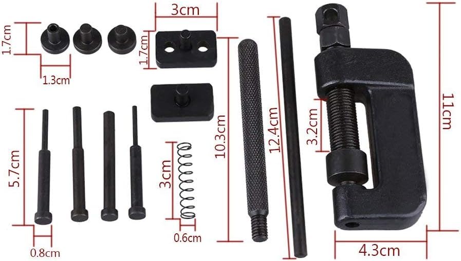 Motorcycle Chain Breaker, Heavy Duty Chain Splitter/Breaker Link Riveting Tool Kit Replacement for Motorcycle, Bike, ATV Bicycle Repair Tools