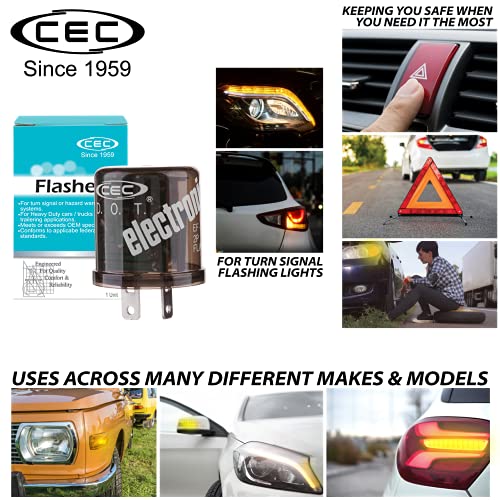 CEC Industries EF32 12V Heady Duty 2-Pin Electronic Flasher Relay for Incandescent Bulbs (1-Pack)