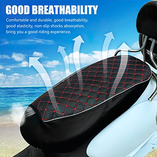 VICASKY Black Universal Motorcycle Seat Cover,3D Spacer Mesh Fabric Scooter Cushion Breathable Anti-Slip Moped Seat Cover for All-Weather Protection & Comfort Riding