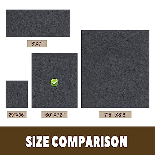Oil Spill Mat, 60" x 72", Garage Floor Mat Under ATV, Waterproof/Durable/Non-Slip TPR Backing, Reusable Absorbent Pad, Charcoal - size: 60" x 72"