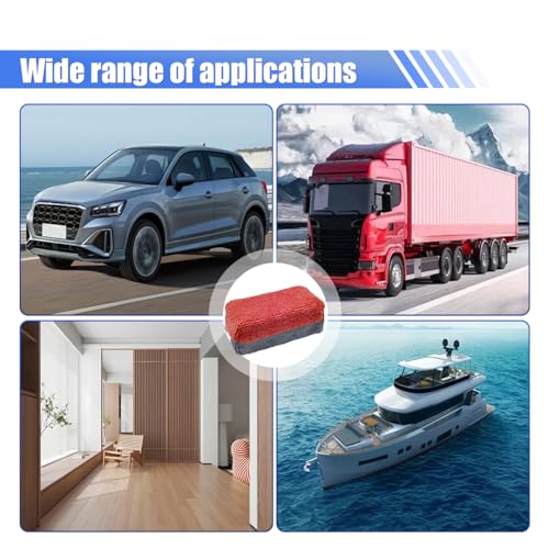 12PCS Ceramic Coating Applicator Sponge, Microfiber Rectangular Auto Polishing Cleaning Pads, Universal Automotive Detailing Sponge for Car Wax, Paint, Sealant Application (Red) - color: Red
