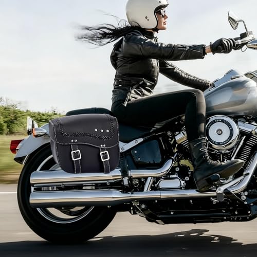 Universal Motorcycle Bag,Waterproof PU Leather Saddle Bags,30L Large Capacity Motorcycle Tail Bag,Universal Accessories,Suitable For Cruise/Saddlebags Saddle Bag.
