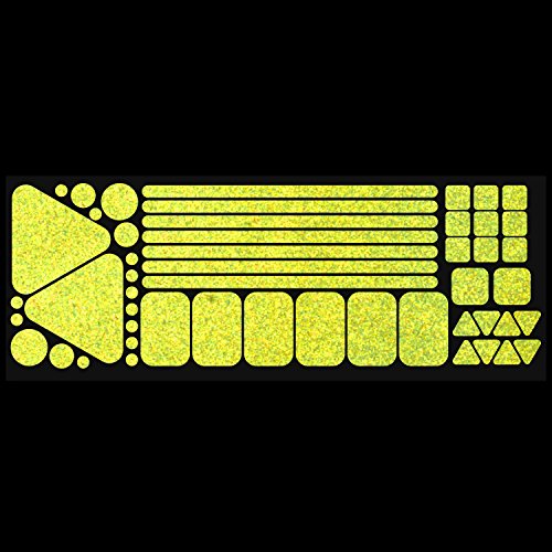 LiteMark Reflective Sticker Pack – Bicycle, Motorcycle & Helmet Reflectors for Safety & Night Visibility (Lemon Yellow, Pack of 51 Pcs) - color: Lemon Yellow