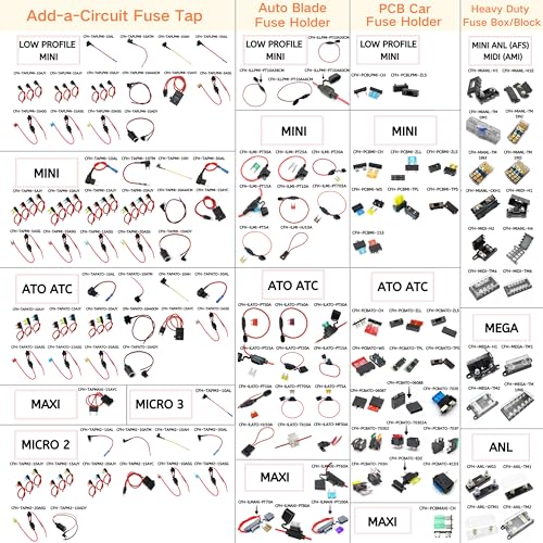 3Pcs Inline Fuse Holder Standard ATC ATO Add-a-Circuit Car Fuse Holder TAP Adapter 20A Blade Automotive Fuse Holder for Automotive Marine CFH-ILATO-PT20A - color: CFH-ILATO-PT20A