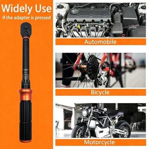 32-Piece 1/4" Drive Click Torque Wrench Set, 3.7-18.5 ft.lb (5-25 Nm), 72-Tooth, Dual-Direction, Includes Spark Plug Sockets & Torx Bits for Motorcycle, Car, ATV & Small Engine Repair