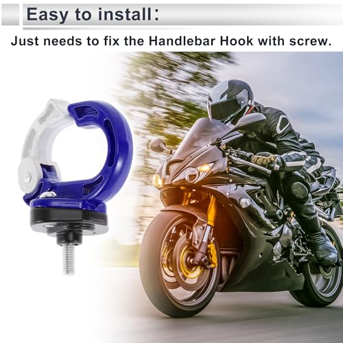 Universal Motorcycle Hanging Hook Round Shape Motorcycle Helmet Luggage Bag Holder Hanger for Scooters Bicycles Blue White 1 Pc 75mm - color: Blue