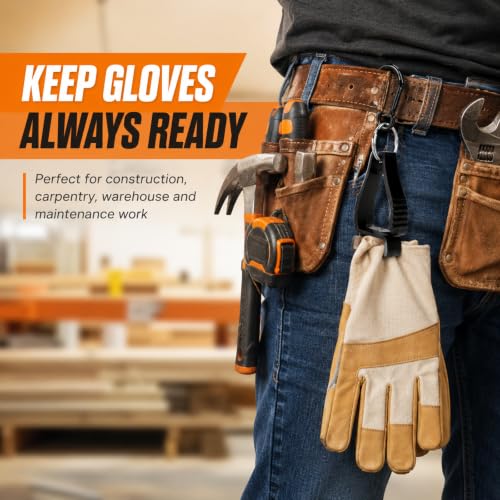 CYEAH 20 PCS Black Glove Holder Clips, Glove Clips for Work Glove Holders,Gloves Holder Clip Work Safety Clip Gloves Keeper for Worker Construction