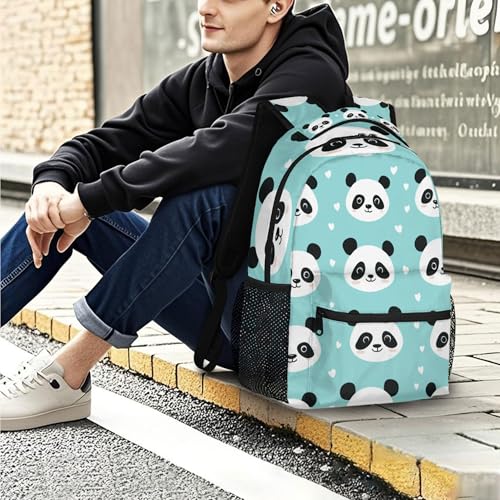 Kids Backpack for Boys Girls, Large Capacity College School Bag Bookbag Cute Panda Casual Travel Daypack - color: Cute Panda