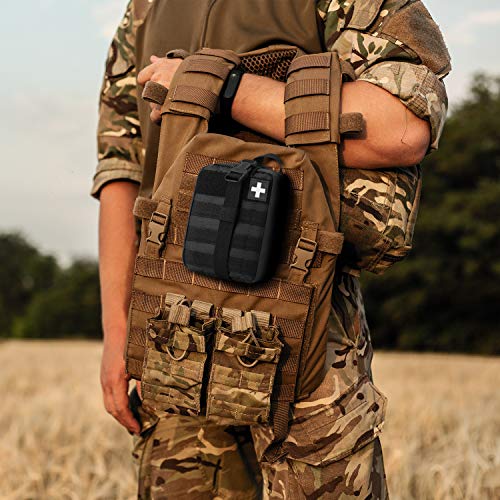 Gonex MOLLE Medical Pouch EMT First Aid Pouch Rip-Away IFAK Tactical Utility Pouch for Outdoor Activities Medical Supplies (Bag Only) - color: Black