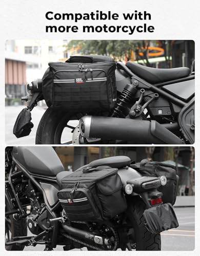 KEMIMOTO Motorcycle Saddlebags 30L(15Lx2) Large Capacity Luggage for Touring & Long Rides, Universal Fit for Cruiser Sportster Softail, Quick-Install Water-resistant Side Panniers - size: 30L