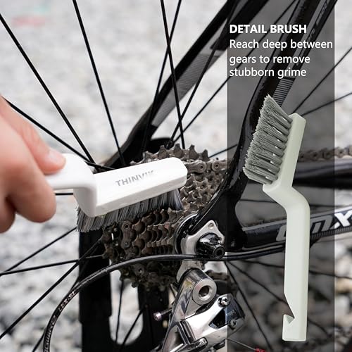 Thinvik Bike Lube and Cleaner Set with 500ml Chain Cleaner, 60ml Dry Lubricant and 4 Brush Tools for Cleaning Chains, Chainrings, Freewheel/Cassette(Dry Lube) - size: Dry Lube