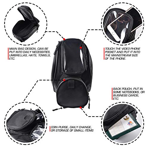 KATUR Motorcycle Gas Oil Fuel Tank Bag Universal Waterproof Oxford Fabric with Strong Magnetic Motorbike Bag Compatible with Harley Honda Yamaha Suzuki