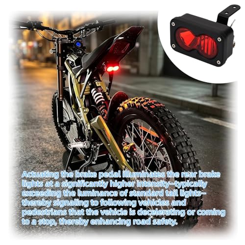 Baja Style Electric Motorcycle Tail Light, For Surron Red | Light Bee X/S/X160/X260, LED Rear Brake Signal Light, Waterproof, Dirt Bike Taillight Assembly