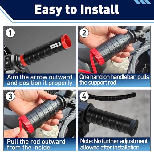 2Set Universal Silicone Handlebar & Brake Lever Grip Covers, Non-Slip Motorcycle Silicone Handlebars for Dirt Bike, E-Bike, Scooter, Mountain Bike