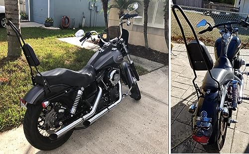 Motorcycle Detachable Pad Passenger Backrest Sissy Bar for 2006-2016 Harley Davidson Dyna FLD Street Bob FXDB FXD Wide Glide Super Glide Custom FXDC Low Rider FXDL Chrome - color: Chrome