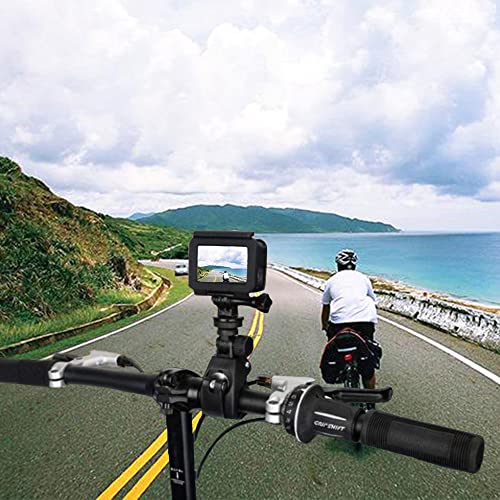 2 Pcs 360 Degree Rotation GoPro Bike Mount Handlebar Mounts Rotation Mounts for Gopro Hero 8 7 6 5 4 SJCAM Camera Accessories(Black)
