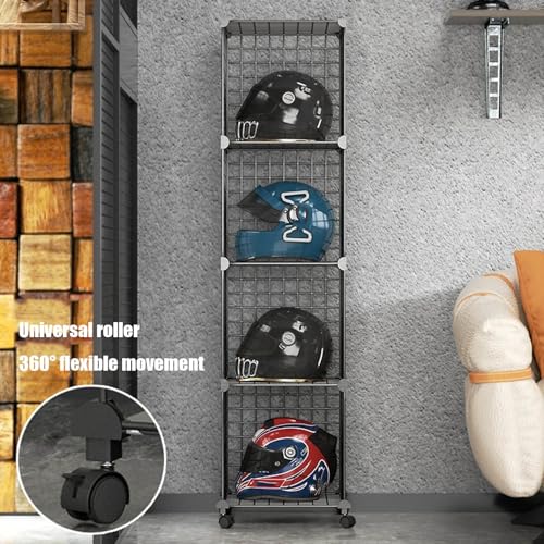 Motorcycle Football Helmet Display Case Cabinet Holder Rack,floor-standing Metal Fireman's Helmet Large Display Holder,retail Hard Hat Baseball Hats Display Stand,stackable Modular Shelves