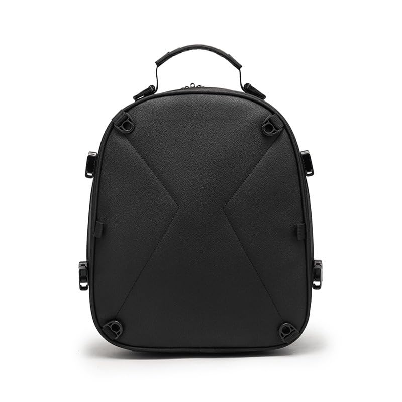 Motorcycle Tail Bag 15L-20L Expandable Motorcycle Backpack Helmet Bag ABS Hard Shell Waterproof Motorbike Storage Bags, Dual Use Luggage Rucksacks with Storage(Carbon)