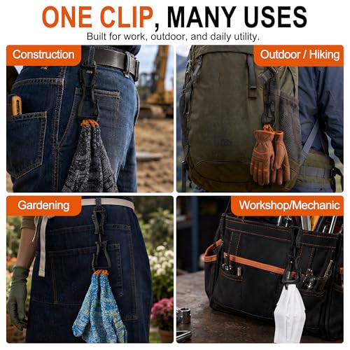 NANHONG Glove Clips, Glove Holder, Glove Clips for Work, Glove Holder Clip, Work Gloves, for Duty Belt, for Construction
