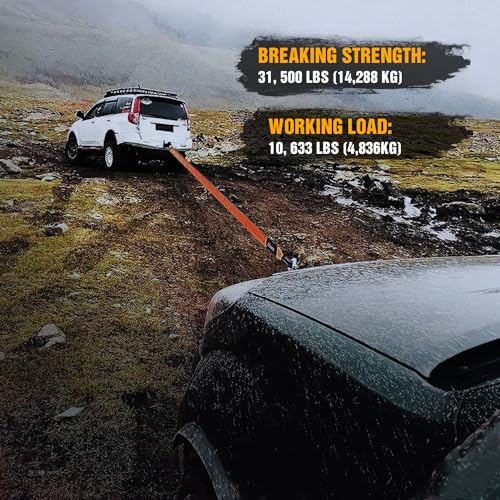 Nilight 3" x 30' Recovery Tow Strap Lab Tested 31,500lbs Break Strength Heavy Duty Off Road Straps with Triple Reinforced Loop Emergency Towing Rope of Mind for SUV, UTV, ATV, Truck, 2 Years Warranty - color: 3in x 30ft Tow Strap